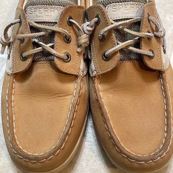 SPERRY - Songfish Topsider Tan and Cream Boat Shoes - Size 11 - Picture 6 of 10